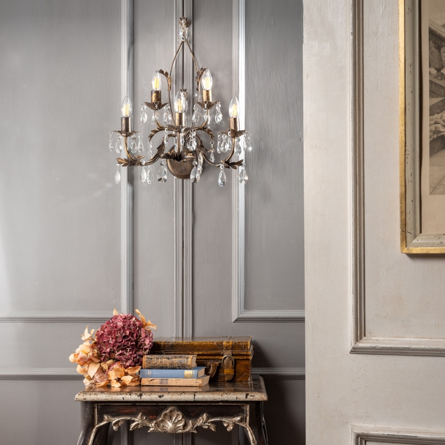 ONLI - Vägglampa TERESA 5xE14/6W/230V brons