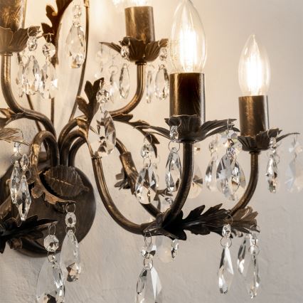 ONLI - Vägglampa TERESA 5xE14/6W/230V brons