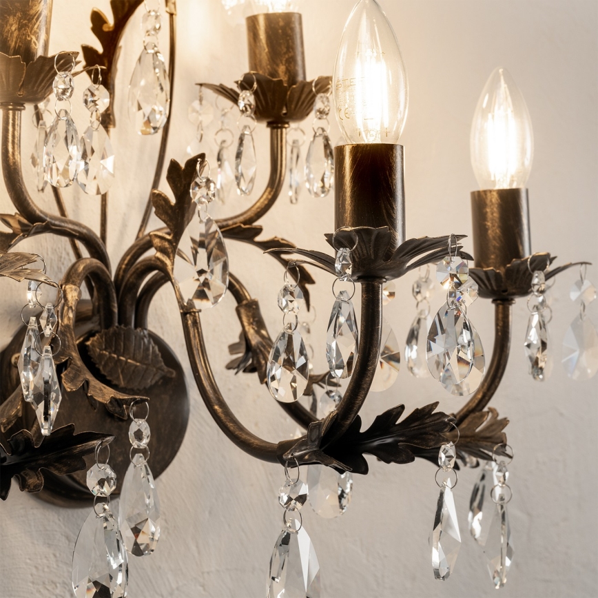 ONLI - Vägglampa TERESA 5xE14/6W/230V brons