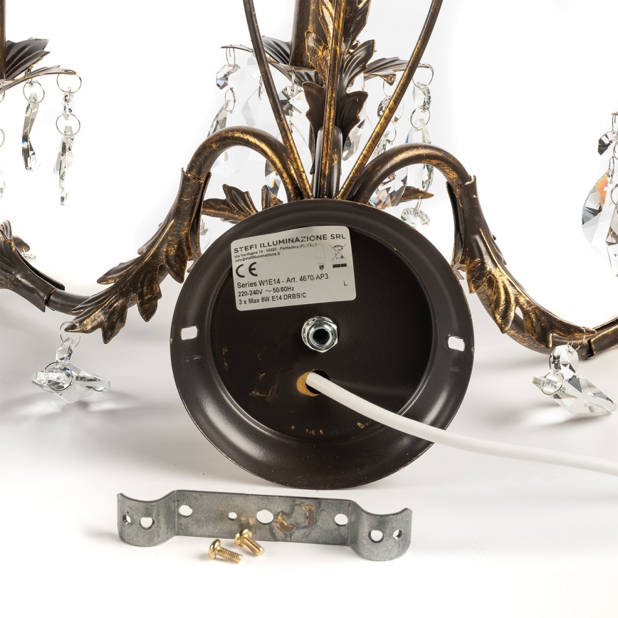 ONLI - Vägglampa TERESA 5xE14/6W/230V brons