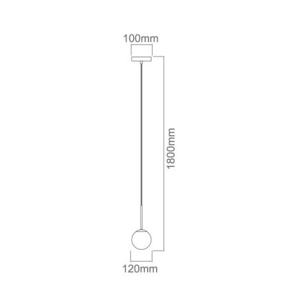 Open Design OR80087 - Badrumspendel på vajer BAO 1xG9/8W/230V IP44 guld