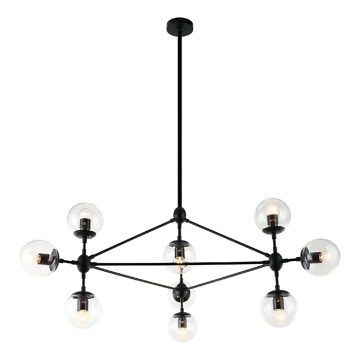 Open Design OR80094 - Taklampa på stång BAO 10xE27/8W/230V Ø 90 cm svart