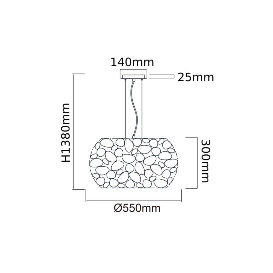 Open Design OR80162 - Hänglampa med kabel CARERA 6xG9/7W/230V diam. 55 cm blank krom
