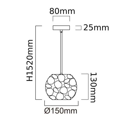 Open Design OR80193 - Takpendel CARERA på kabel 1xG9/7W/230V, Ø 15 cm, roséguld