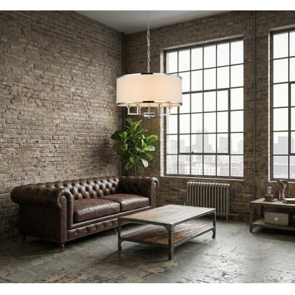 Open Design OR80209 - Taklampa på kedja CASA 3xE14/12W/230V krämvit/blank krom