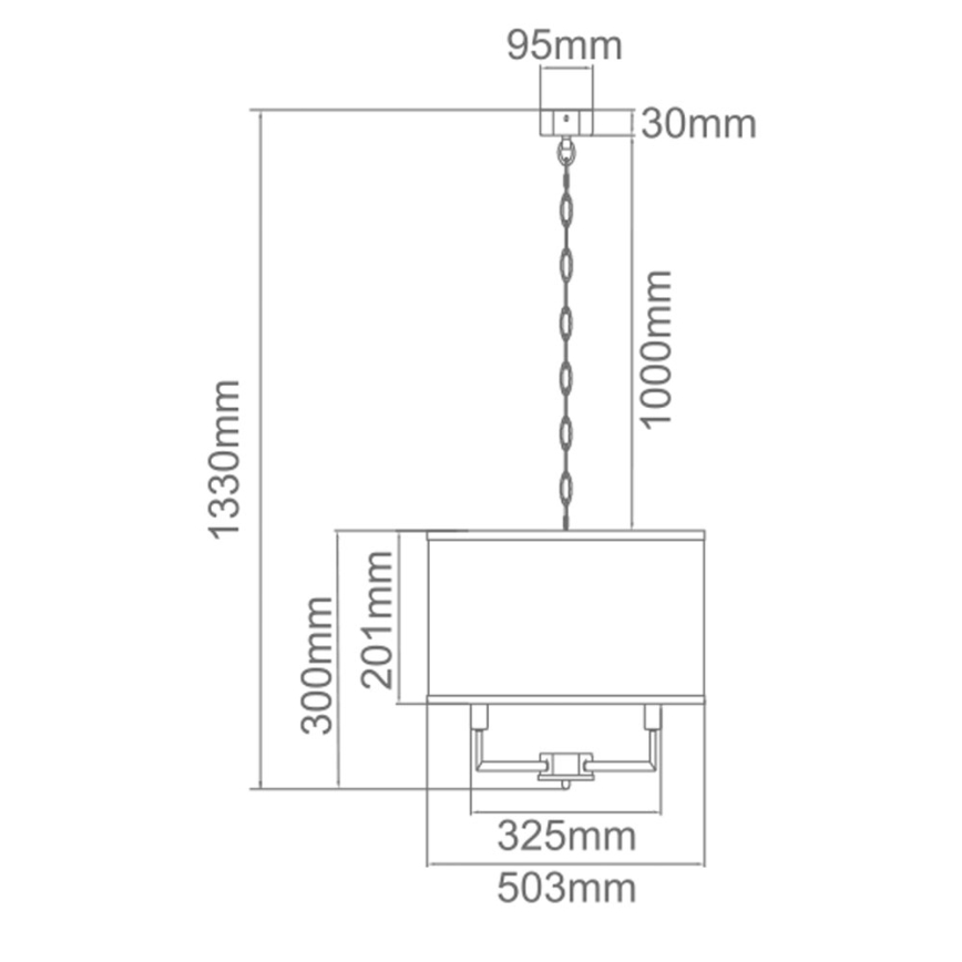 Open Design OR80230 - Ljuskrona med kedja CASA 6xE14/15W/230V krämfärgad/mässing