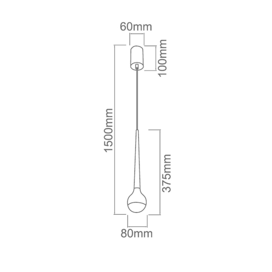 Open Design OR80261 - CAPPI LED-pendellampa på vajer, LED/5W/230V, svart krom