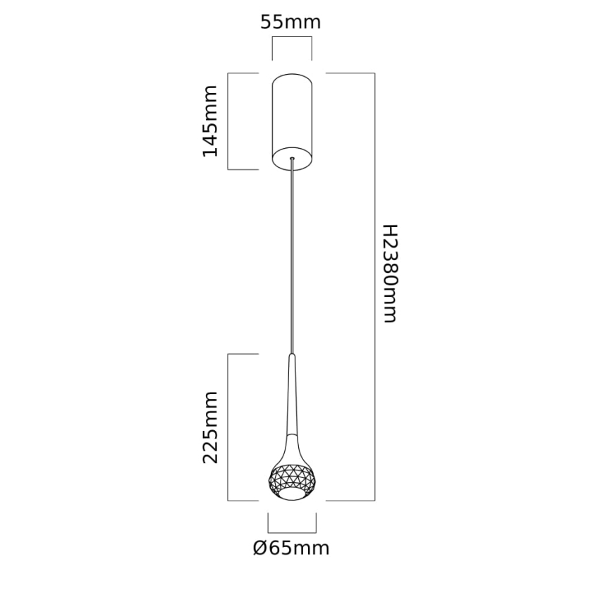 Open Design OR80322 - LED-pendel CRIMA på vajer LED/7W/230V, blank krom