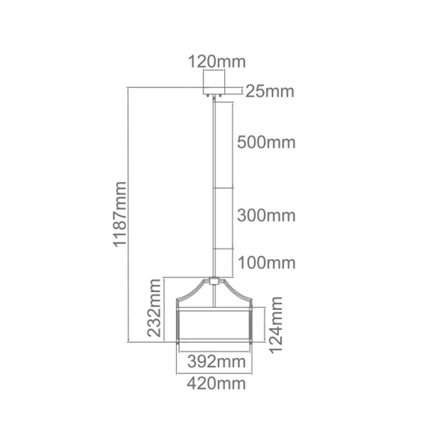 Open Design OR80865 - Taklampa på stång STANZA 3xE27/15W/230V Ø 42 cm blank krom/vit