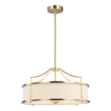 Open Design OR80896 - Taklampa på stång STANZA 4xE27/15W/230V Ø 55 cm mässing/vit