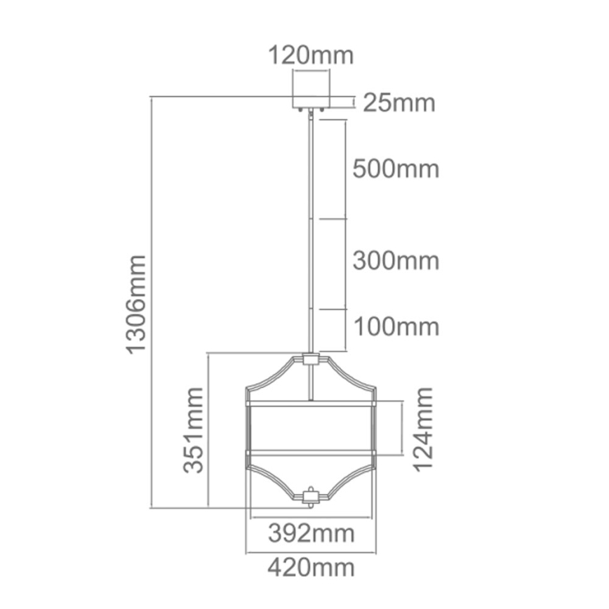 Open Design OR80902 - Stångmonterad taklampa STESSO 4xE27/15W/230V Ø 42 cm glänsande krom/vit