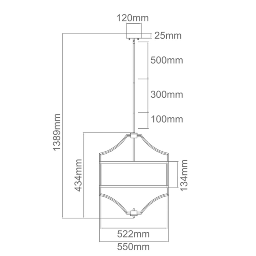 Open Design OR80919 - Taklampa på stång STESSO 4xE27/15W/230V Ø 55 cm blank krom/vit