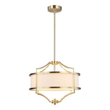 Open Design OR80926 - Taklampa på stång STESSO 4xE27/15W/230V Ø 42 cm mässing/vit