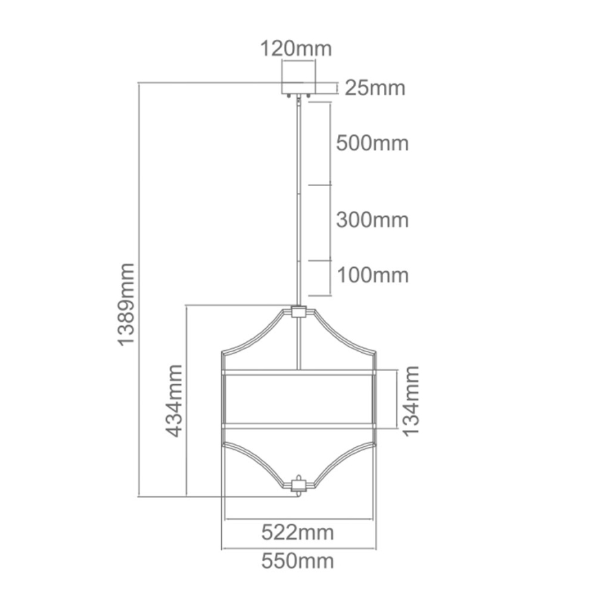 Open Design OR80933 - Taklampa på stång STESSO 4xE27/15W/230V Ø 55 cm mässing/vit