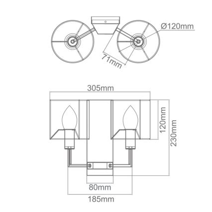 Open Design OR81503 - Vägglampa CASA 2xE14/12W/230V mässing/krämvit