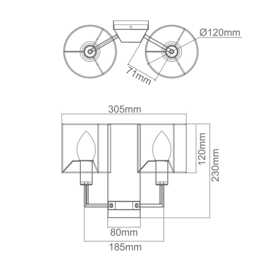 Open Design OR81503 - Vägglampa CASA 2xE14/12W/230V mässing/krämvit