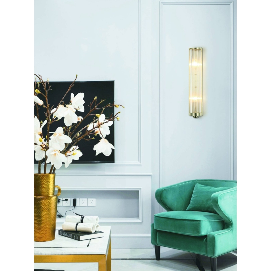 Open Design OR81572 - Vägglampa FIATTO 2xE14/12W/230V mässing