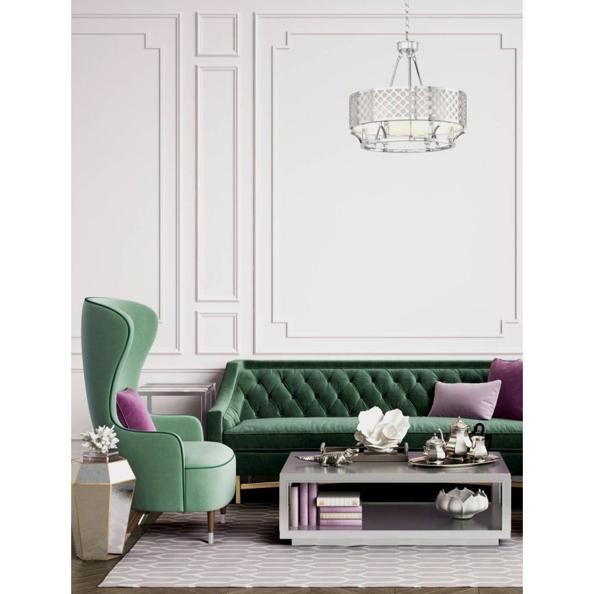 Open Design OR84375 - Ljuskrona med kedja VERNO 6xE14/12W/230V Ø 55 cm blank krom