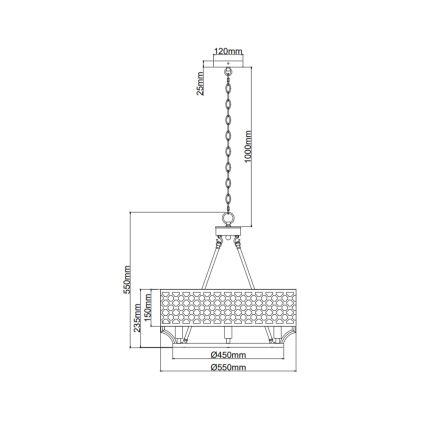 Open Design OR84375 - Ljuskrona med kedja VERNO 6xE14/12W/230V Ø 55 cm blank krom