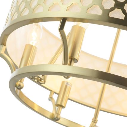Open Design OR84382 - Taklampa med kedja VERNO 6xE14/12W/230V Ø 55 cm mässing