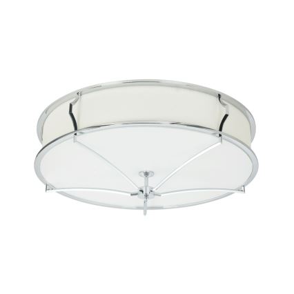 Open Design OR84412 - Taklampa STESSO 4xE27/12W/230V Ø 65 cm polerad krom/vit