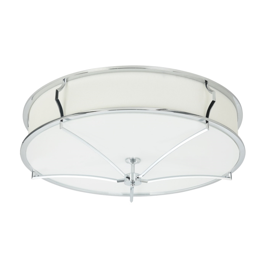 Open Design OR84429 - Taklampa STESSO 6x E27/12W/230V Ø 85 cm polerad krom/vit