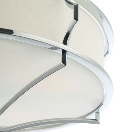 Open Design OR84429 - Taklampa STESSO 6x E27/12W/230V Ø 85 cm polerad krom/vit