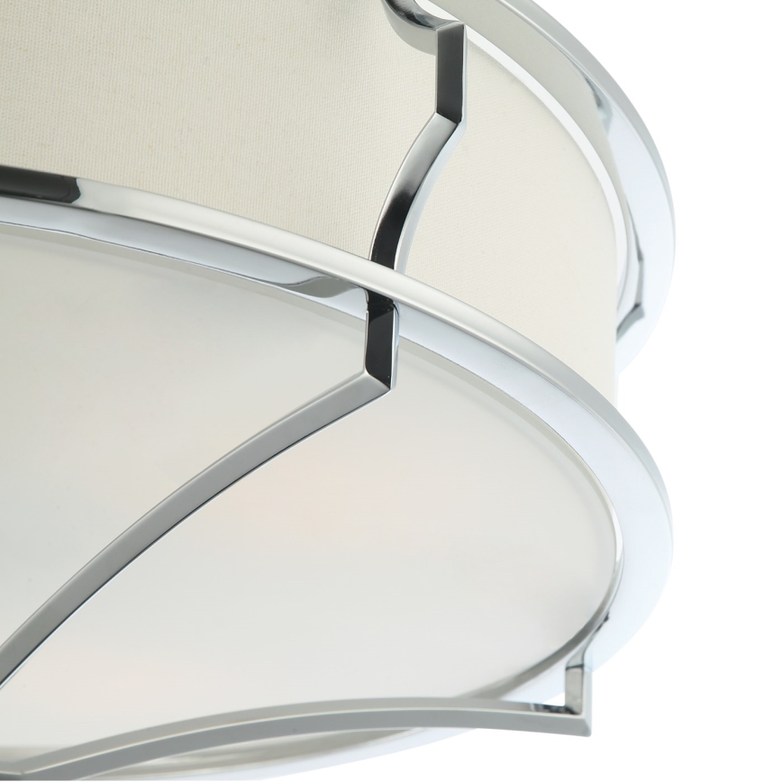 Open Design OR84429 - Taklampa STESSO 6x E27/12W/230V Ø 85 cm polerad krom/vit