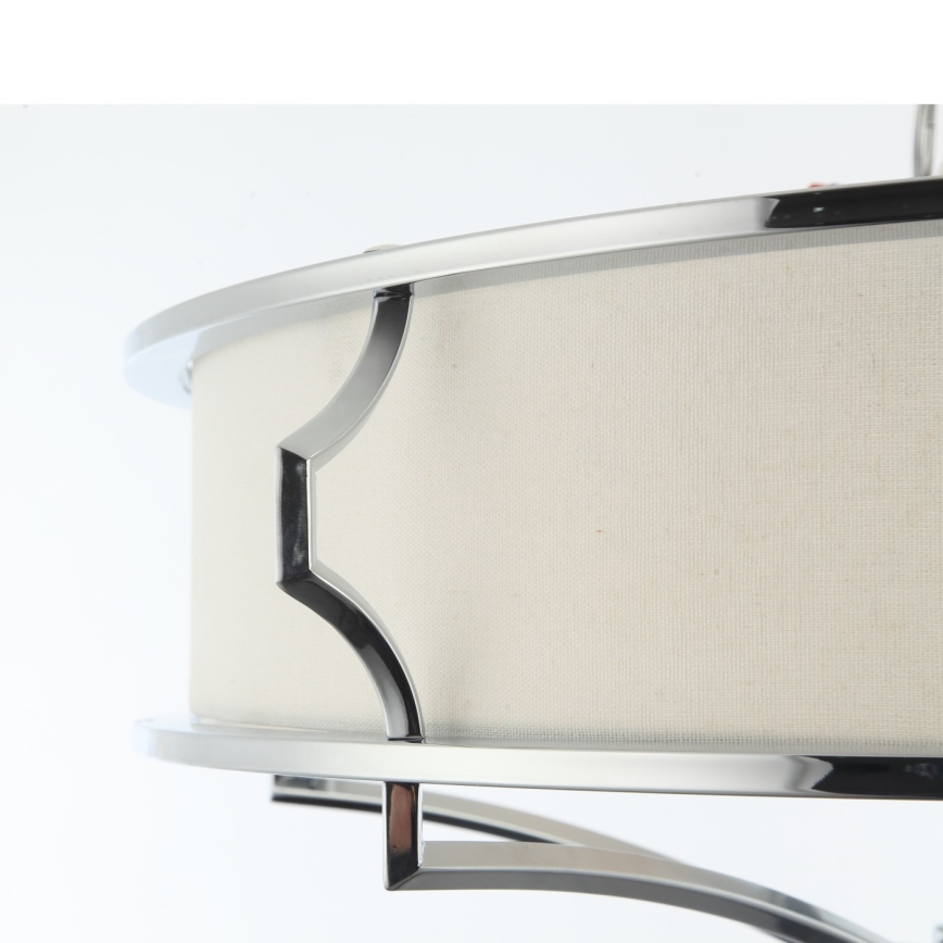 Open Design OR84429 - Taklampa STESSO 6x E27/12W/230V Ø 85 cm polerad krom/vit