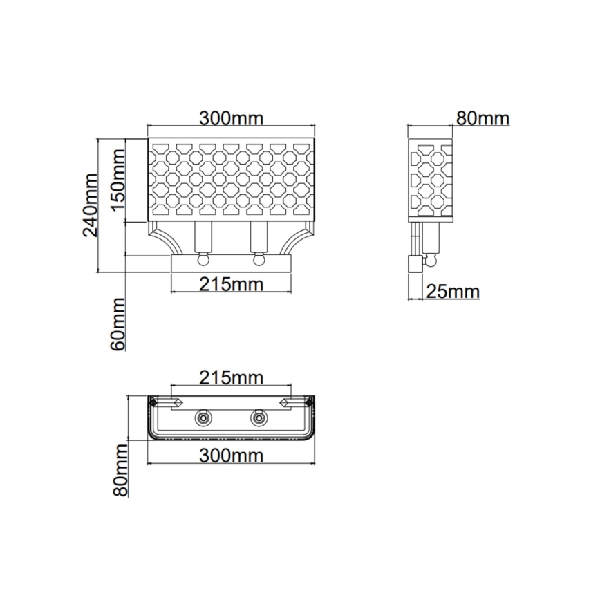 Open Design OR84603 - Vägglampa VERNO 2xE14/12W/230V mässing