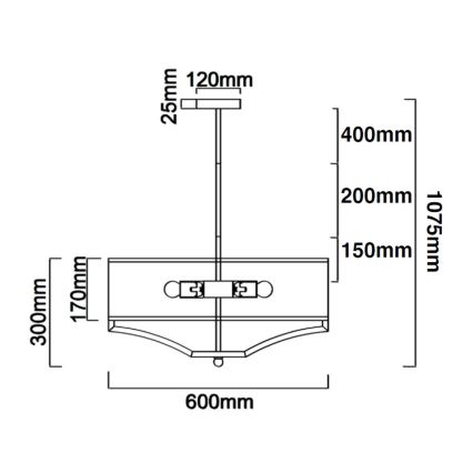 Open Design OR84801 - Taklampa på stång GERDO 4xE27/12W/230V blank krom/vit