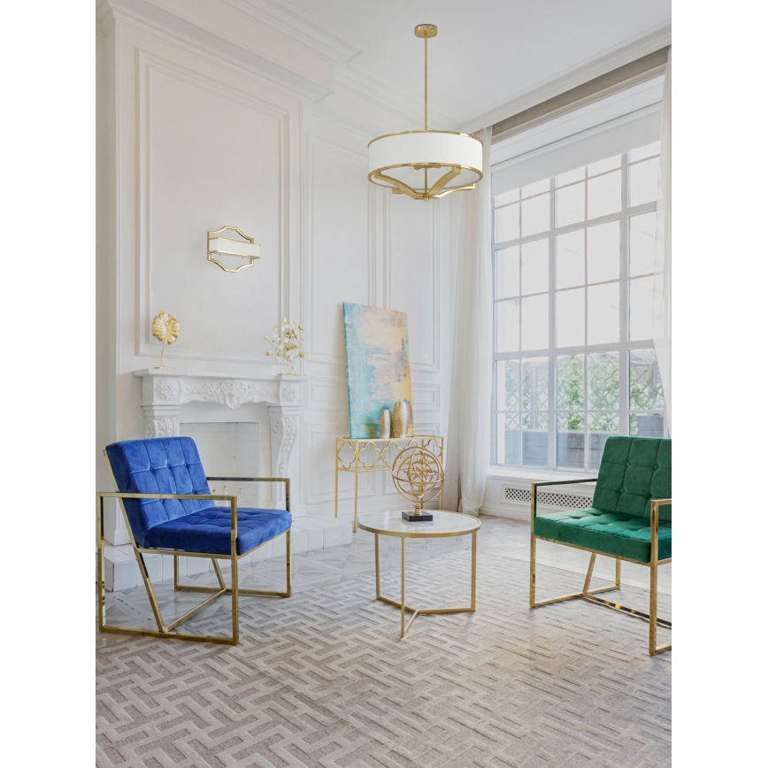 Open Design OR84825 - Taklampa på stång GERDO 4xE27/12W/230V guld/vit