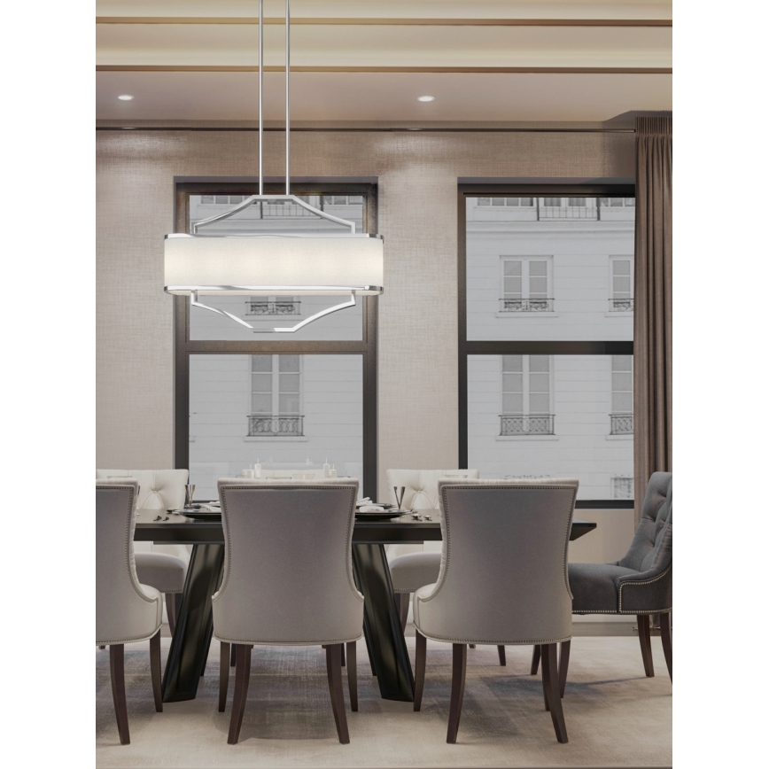 Open Design OR84849 - Taklampa med stång GERDO OVALE 6xE14/12W/230V blank krom/vit