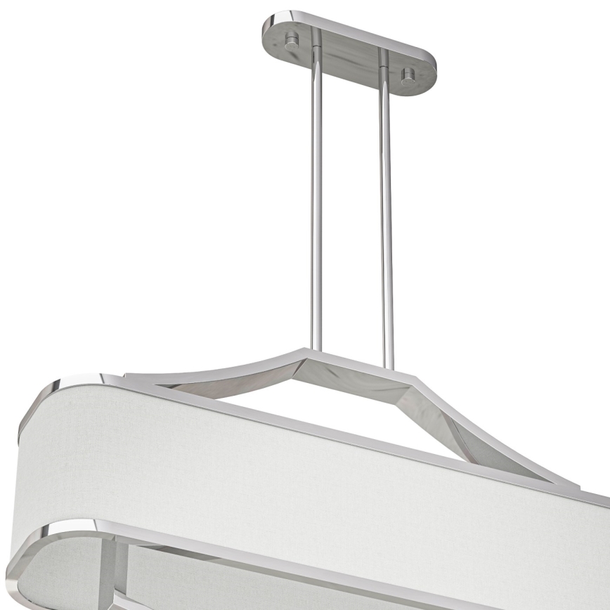 Open Design OR84849 - Taklampa med stång GERDO OVALE 6xE14/12W/230V blank krom/vit