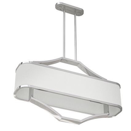 Open Design OR84849 - Taklampa med stång GERDO OVALE 6xE14/12W/230V blank krom/vit