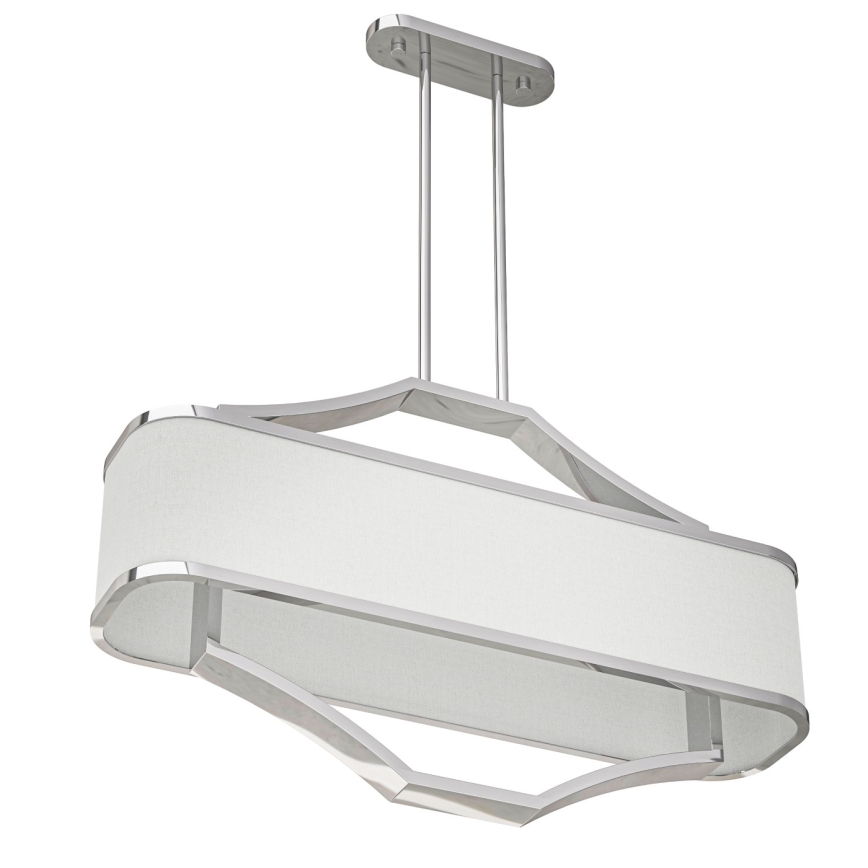 Open Design OR84849 - Taklampa med stång GERDO OVALE 6xE14/12W/230V blank krom/vit