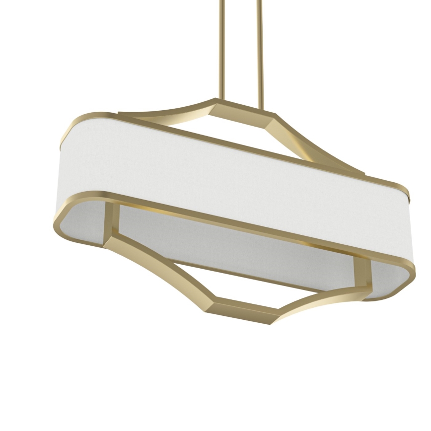 Open Design OR84856 - Taklampa med stång GERDO OVALE 6xE14/12W/230V mässing/vit