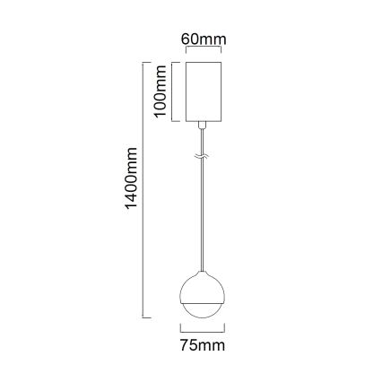 Open Design OR85099 - LED-takpendel på kabel BOLICINA LED/5W/230V, guld