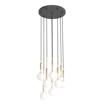 Open Design OR85334 - Elegant taklampa på vajer ERO 8xG9/8W/230V, guldig