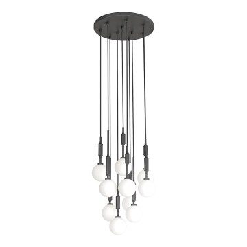 Open Design OR85372 - Ljuskrona ERO på vajer, 10xG9/8W/230V, svart