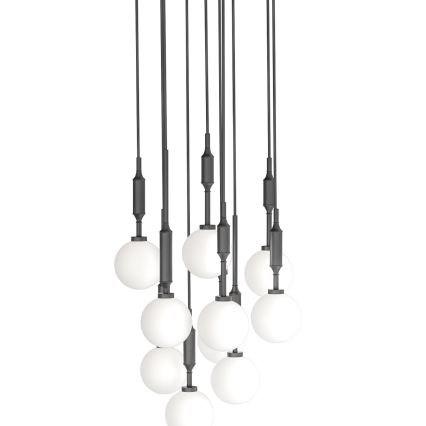 Open Design OR85372 - Ljuskrona ERO på vajer, 10xG9/8W/230V, svart