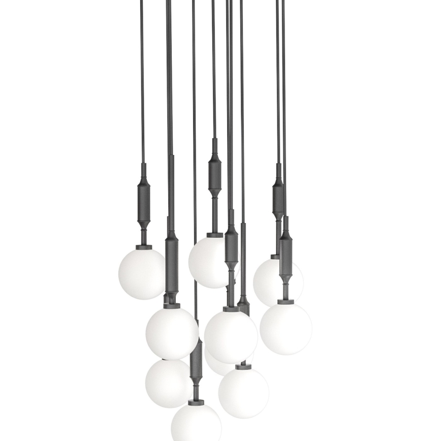 Open Design OR85372 - Ljuskrona ERO på vajer, 10xG9/8W/230V, svart
