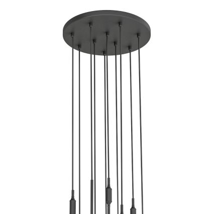 Open Design OR85372 - Ljuskrona ERO på vajer, 10xG9/8W/230V, svart