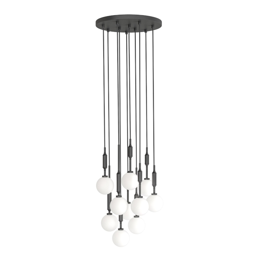 Open Design OR85372 - Ljuskrona ERO på vajer, 10xG9/8W/230V, svart