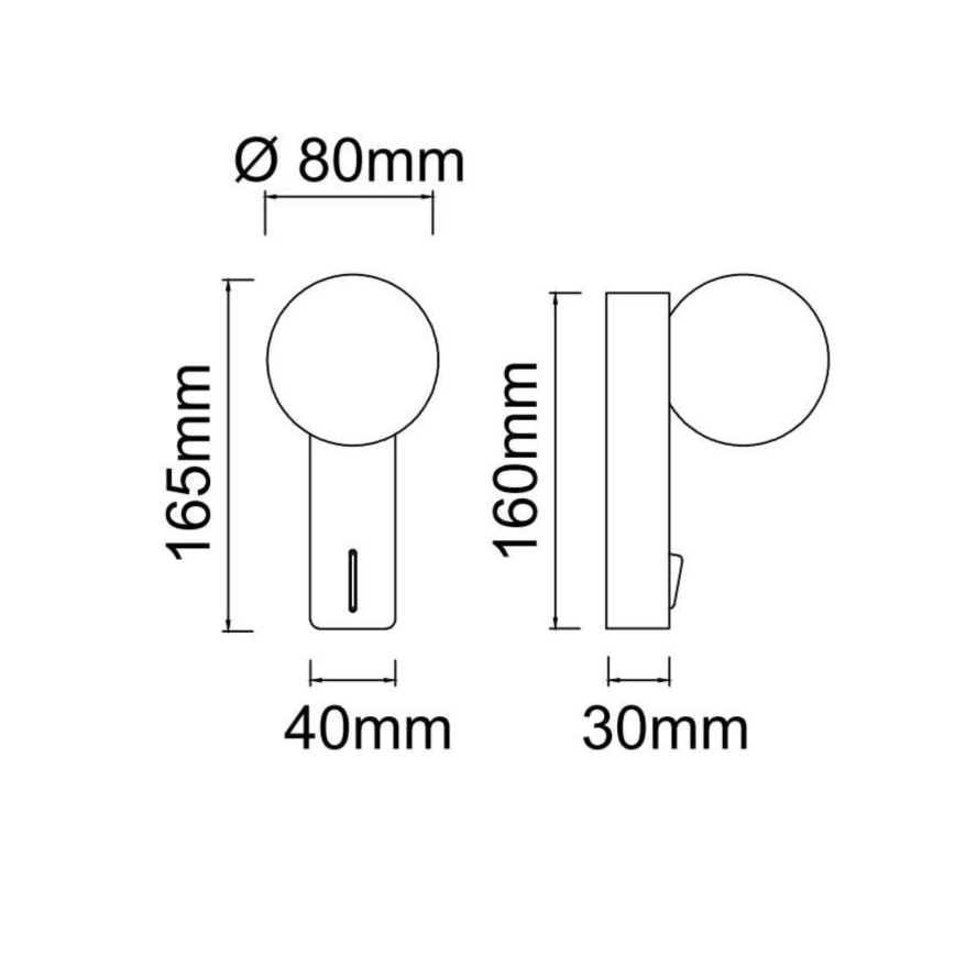 Open Design OR85556 - Badrumsvägglampa BOLETTA 1xG9/8W/230V IP44 svart