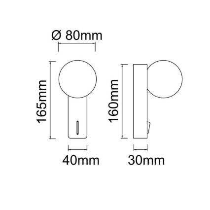 Open Design OR85587 - Vägglampa BOLETTA 1xG9/8W/230V beige