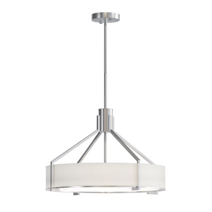 Open Design OR85624 - Taklampa med stång DORETTO 4xE27/15W/230V Ø 50 cm matt krom/vit