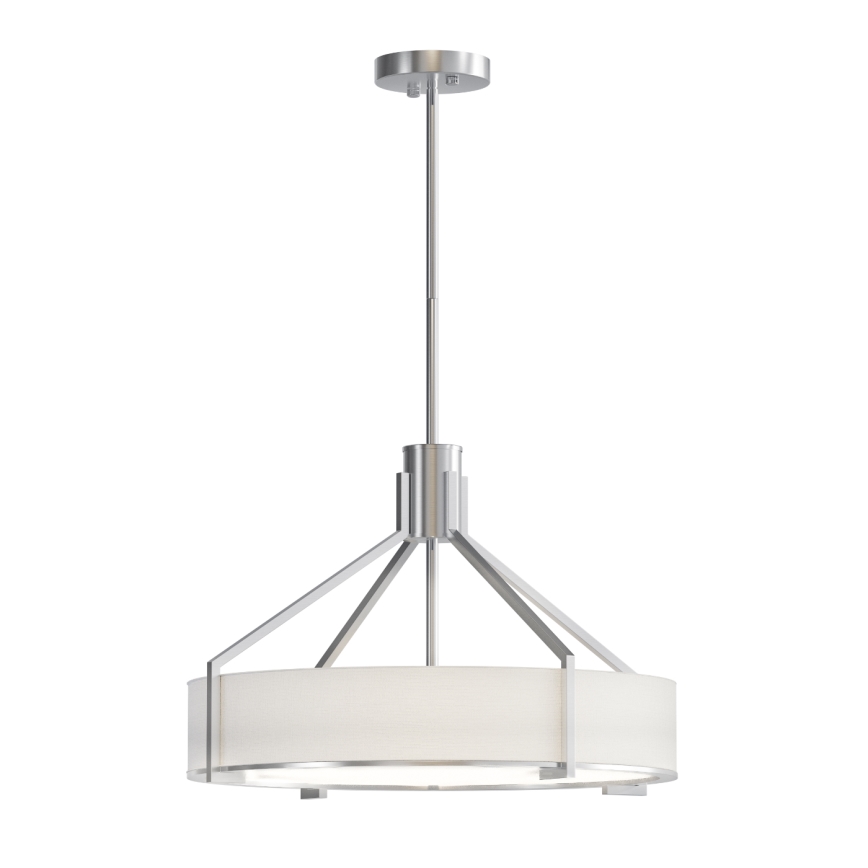 Open Design OR85624 - Taklampa med stång DORETTO 4xE27/15W/230V Ø 50 cm matt krom/vit