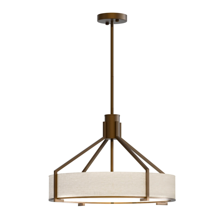 Open Design OR85648 - Taklampa med stång DORETTO 4xE27/15W/230V Ø 50 cm brun/beige