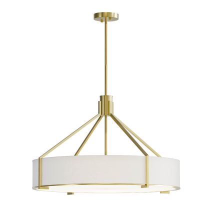Open Design OR85662 - Taklampa på stång DORETTO 6xE27/15W/230V diam. 70 cm guld/vit